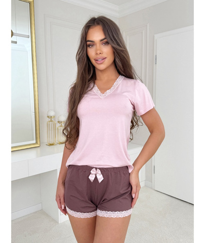 Daphne Shorts Pigiama donna Donna rosa - manica corta, viscosa, leggero e femminile