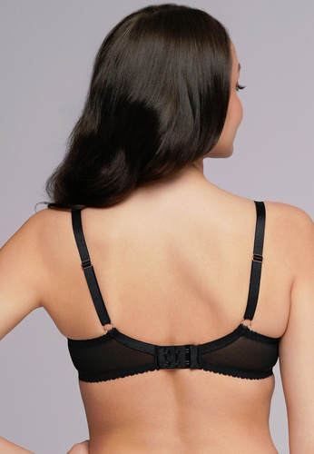 2256 Reggiseno mezza coppa Ava nero - Effetto push-up, Decolleté perfetto, Microfibra liscia + pizzo | Design K-2256