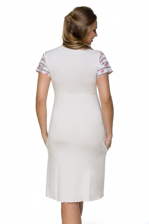 3121 K Camicia da notte per maternità e allattamento Lupoline - ecrù