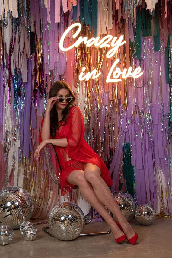 634 Camicia da notte senza spalline Florence + perizoma Forex - rosso