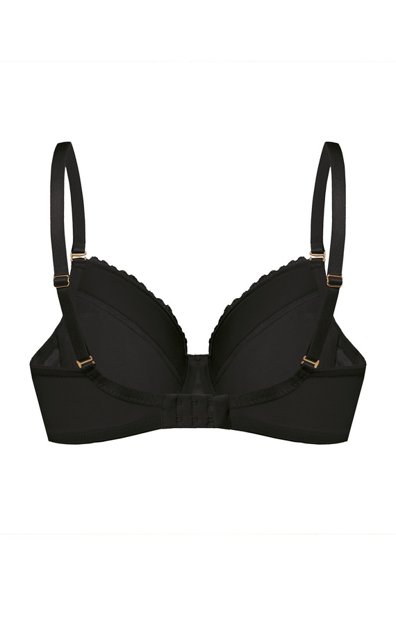 Reggiseno a coppa intera Petra Mefemi di Nipplex - nero, sostegno stabile, coppe in pizzo, interno in cotone, imbottiture push-up rimovibili