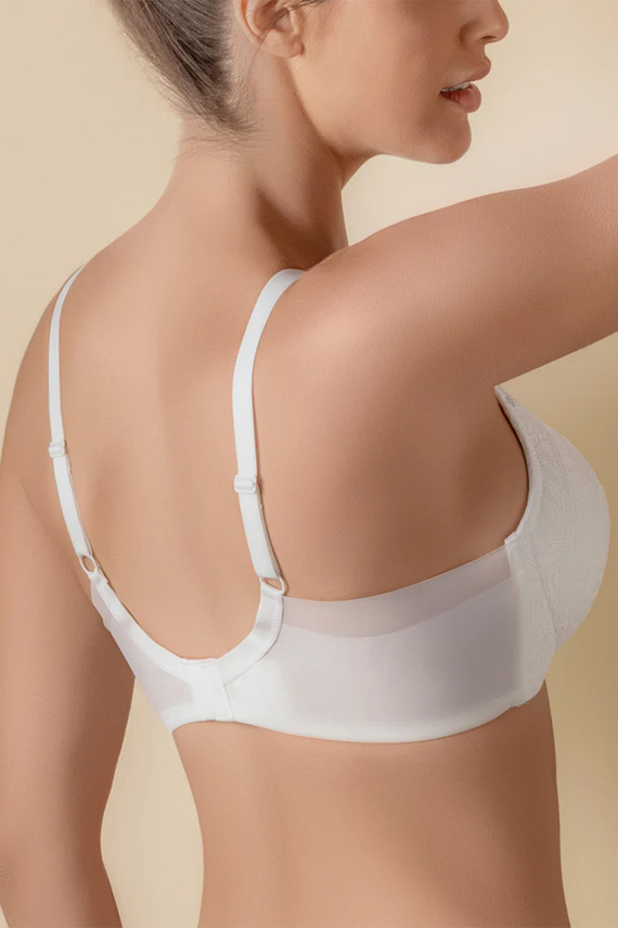 Selene Mireia Reggiseno Imbottito Senza Ferretto Comfort e Pizzo avorio-perla
