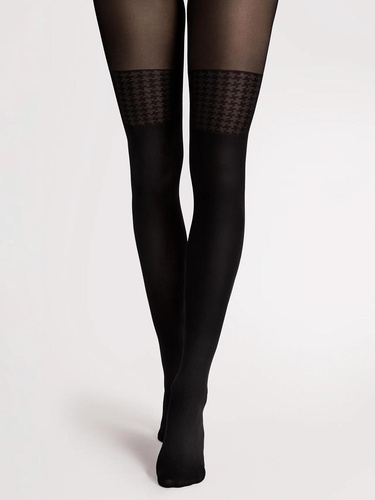 Fiore G6140 Pepita Black Collant 40 DEN Effetto Calze Pepita