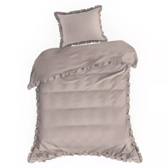 Biancheria da letto in cotone con balza Eurofirany 100% cotone con cerniera colore polvere
