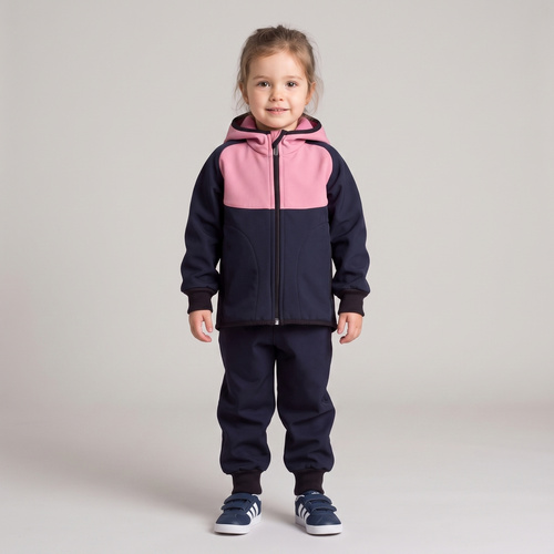 229040 Nicol Giacca softshell bambini con pile, cappuccio, riflettente - rosa