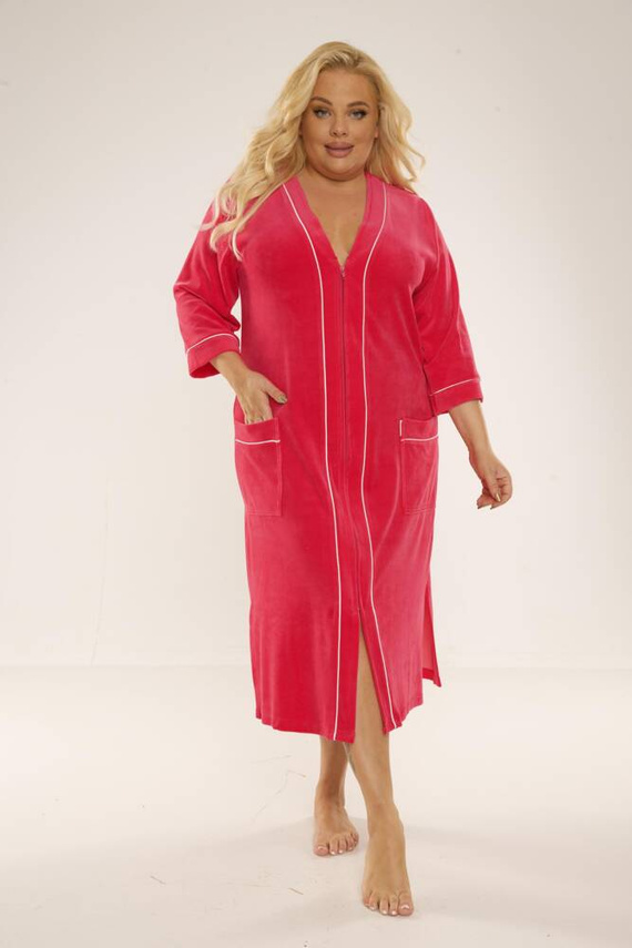 974 / 352 Vestaglia da donna in Velour Forex - lampone