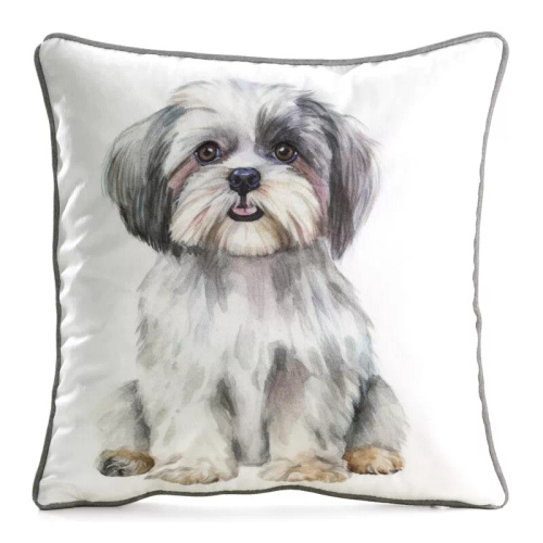 Copricuscino Animal 45x45 velluto Eurofirany con zip Shih Tzu