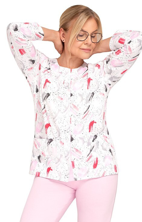 202 Maria III Pigiama da donna Martel 31 rosa - cotone, sbottonato, manica lunga