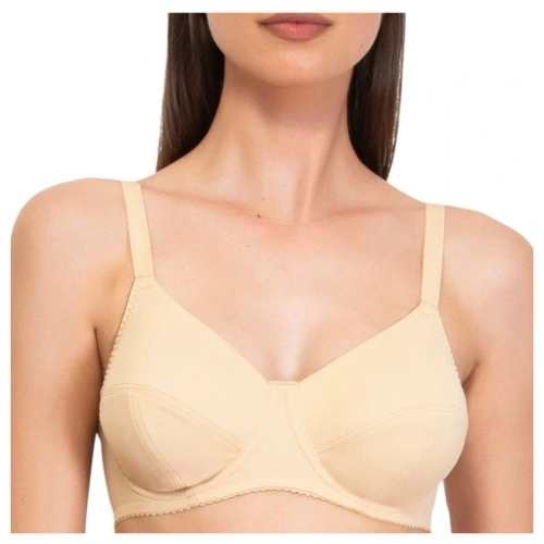 Donna 1962 Reggiseno morbido con ferretto in microfibra, cotone, beige