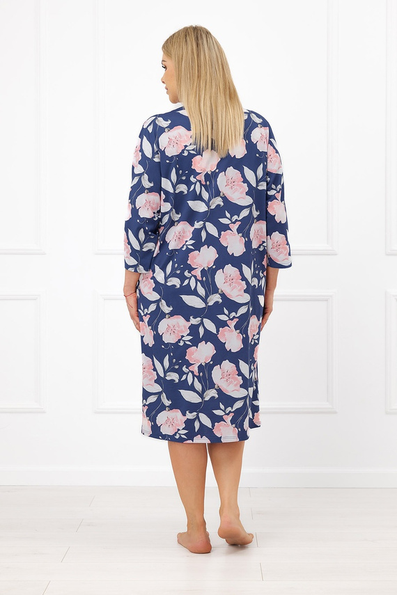 Koszula nocna Italian Fashion Ardizja 100% cotone con fiori e maniche 3/4