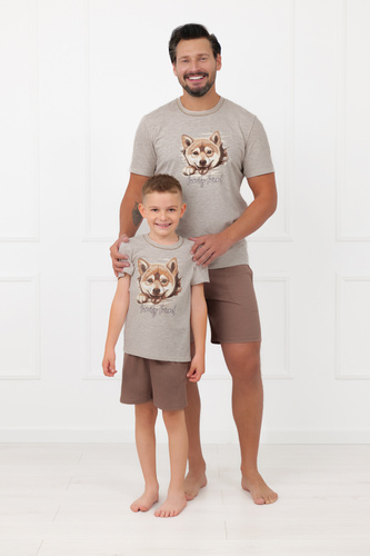 Pigiama bambino Shiba Italian Fashion 100% cotone shorts