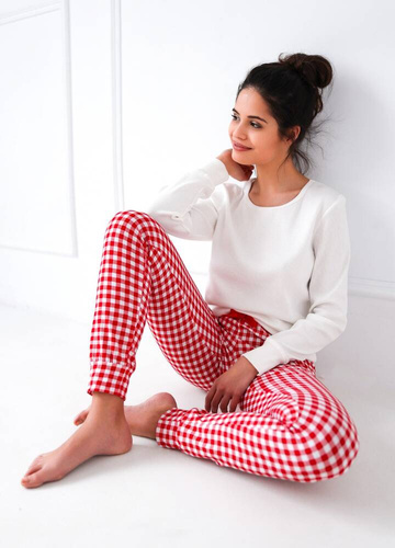 Pigiama da donna Sensis Perfect - crema e rosso