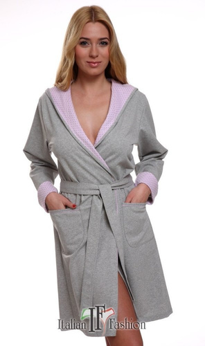 Vestaglia comfort da donna Italian Fashion- melange/rosa