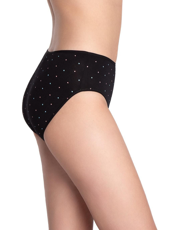 Lama L-122 BI-65 rosa/nero - slip bikini in cotone classico, 3 pezzi inclusi