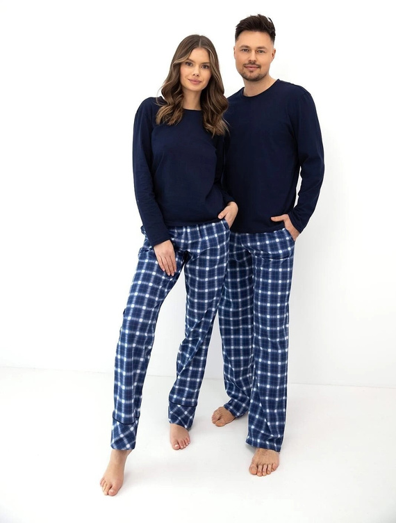Pigiama donna Sensis Kassidy in cotone, manica lunga, pantaloni a quadri