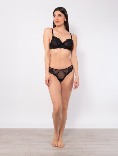 1940 Reggiseno Glam - tulle, morbido, con ferretto Sielei nero