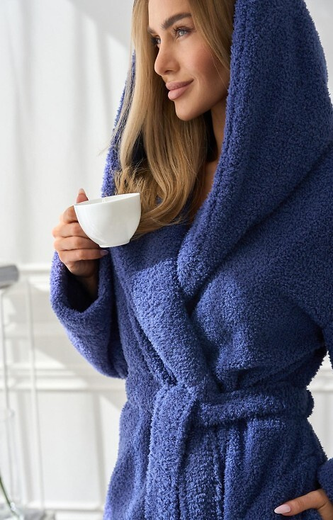 2555 Heaven L&L accappatoio da donna con cappuccio navy - comfort e stile