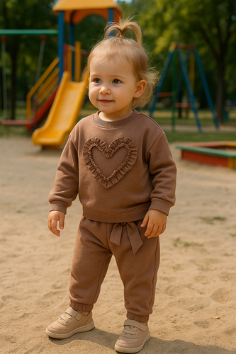 Mia Felpa bambino Bambarillo marrone-cotone ed elastan, maglia morbida felpata | Comfort e stile