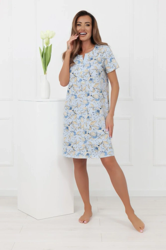 Camicia da notte da donna CELOZJA Moda italiana Polo in cotone a manica corta