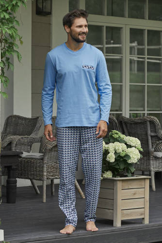 Jaromir Uomo manica lunga, pantaloni lunghi Moda italiana - blu/stampa