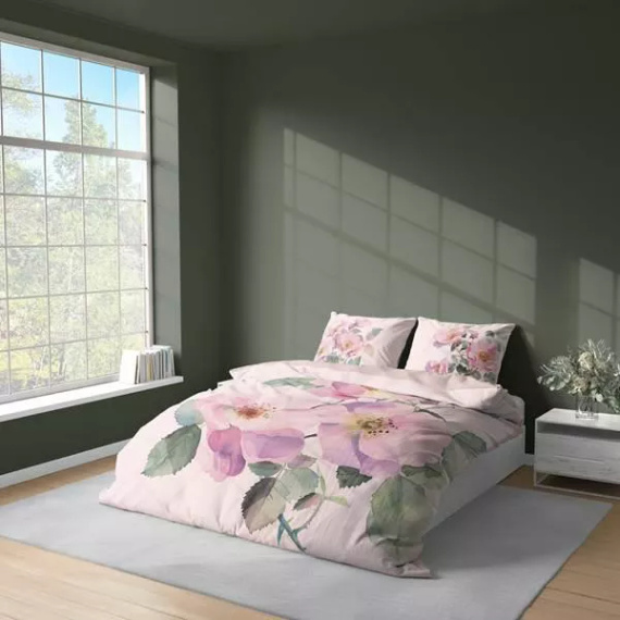 5426 Una biancheria da letto in microfibra 3D con rose selvatiche pastello - Detexpol