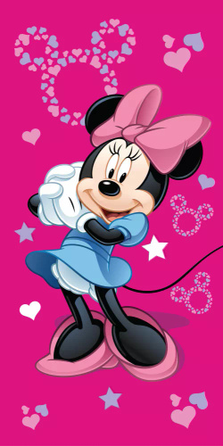 Asciugamano da spiaggia Minnie Mouse in cotone rosa Kids25 | Disney | Per bambine | Per la spiaggia e la piscina Jerry Fabrics