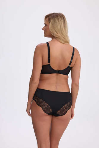 Gaia GFP 1392 Alice slip classici da donna in microfibra neri con pizzo