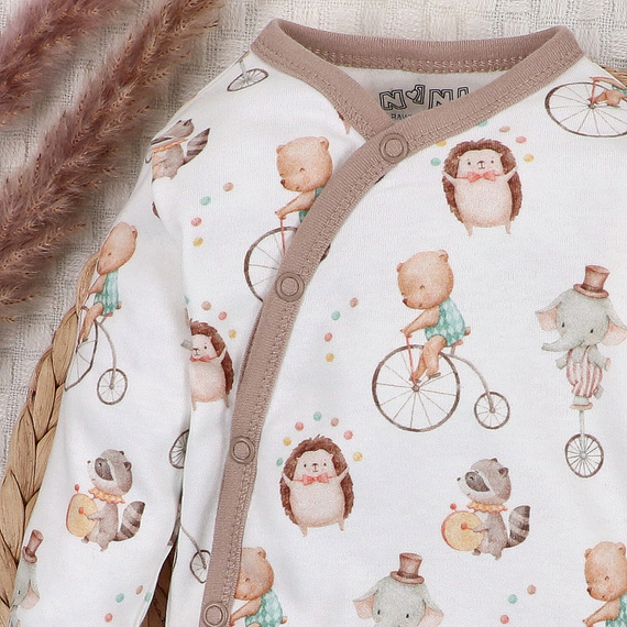 ABN-5581 Body a busta Circus di Nini - 100% cotone organico, chiusure senza nichel, made in Polonia