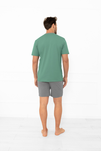 Pigiama uomo Julius Italian Fashion salvia - corto, cotone, elegante