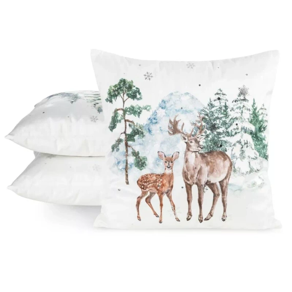 CHP350 Federa natalizia Eurofirany 45x45 in velluto con stampa e bordatura
