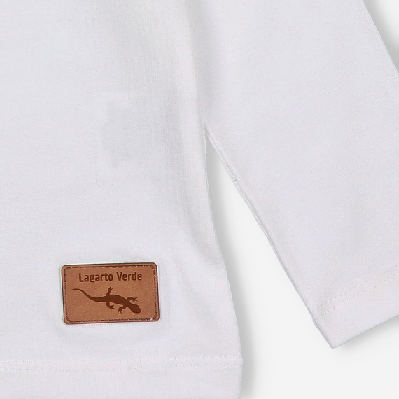 KAR-3008 Camicetta da bambina a maniche lunghe Lagarto Verde ecru - elegante, in cotone, produzione polacca