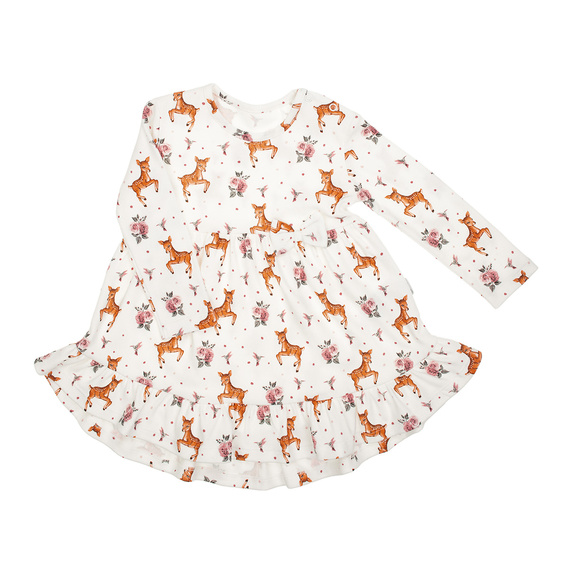 216166 Lala - Abito Nicol per bambina, cotone, manica lunga, pelle di cervo