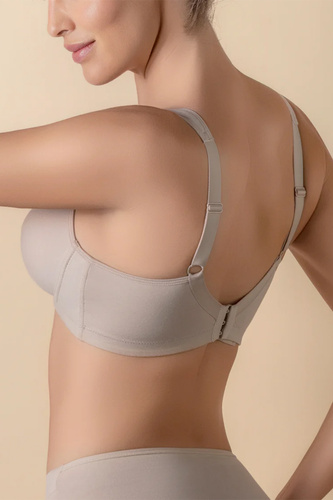 Reggiseno senza ferretto Selene Hellen beige in cotone morbido e comodo