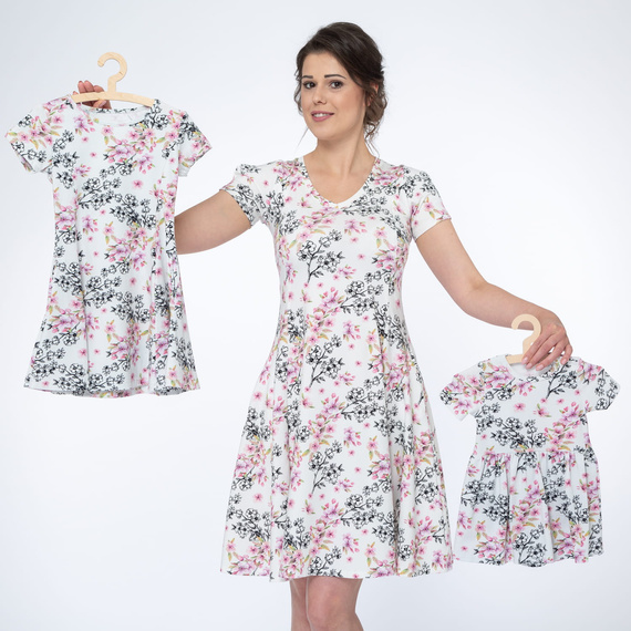 Body neonato Milk & Love fiori chiari cotone manica corta