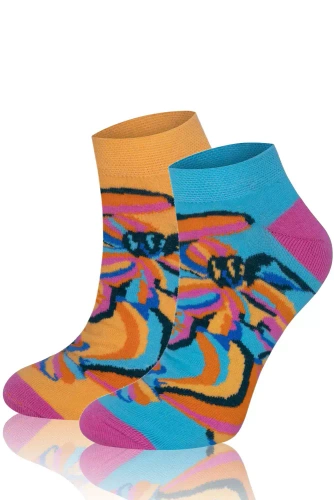 S141S Zanzi calze con piede Italian Fashion - tousled/yellow/pink