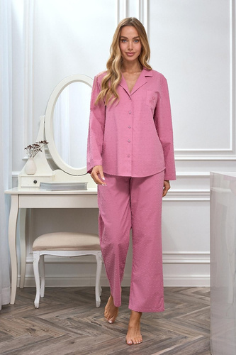 Pigiama 2613 L&L cotone leggero con bottoni comodo donna