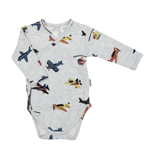 219094 Willy Nicol body bambino in cotone a manica lunga - comodo body in aeroplano