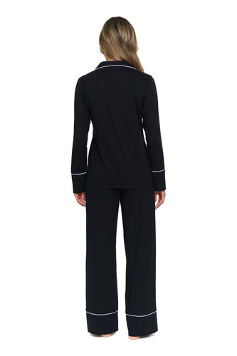 Pigiama donna Doctor Nap 7527 Noir 100% cotone, aperta, lunga