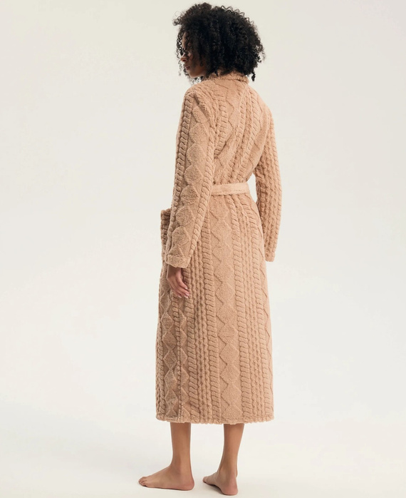 43599 Darlan Vestaglia da donna con cappuccio Henderson crema - morbida, leggera, prima del ginocchio