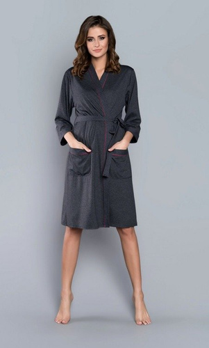 Megan Vestaglia da donna Moda italiana manica 3/4 - melange chiaro