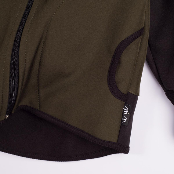 229021 Nicol Giacca softshell bambini con pile, cappuccio, riflettente - khaki