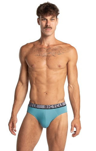 M-1063 Slip uomo Lama nero-menta - cotone, elastico largo confezione da 2 pz