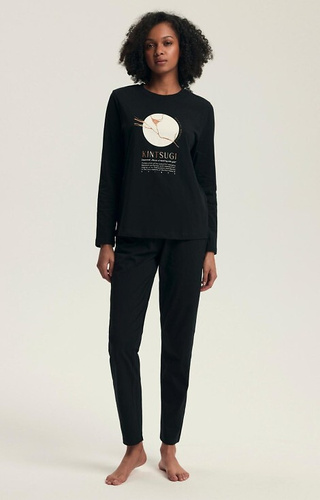 43727 Pigiama donna Dairoku Henderson nero - cotone, lunghezza. maniche e pantaloni