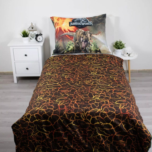Biancheria da letto 140x200 Dinozauri Parco Giurassico Vulcano 70x90 Jerry Fabrics