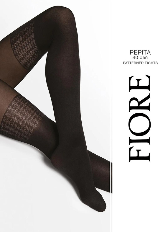 Fiore G6140 Pepita Black Collant 40 DEN Effetto Calze Pepita
