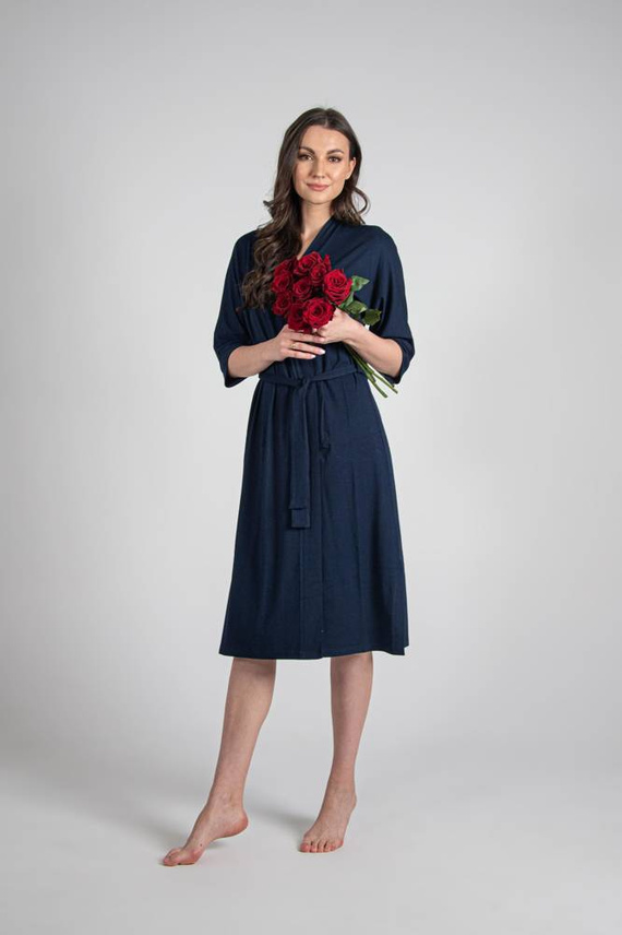 942 Visa Vestaglia lunga De Lafense - blu navy