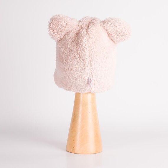 226266 Nicol HANIA Cappellino neonato orsetto rosa cipria caldo con paraorecchie