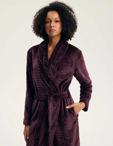 43599 Darlan Vestaglia da donna con cappuccio Henderson crema - morbida, leggera, prima del ginocchio