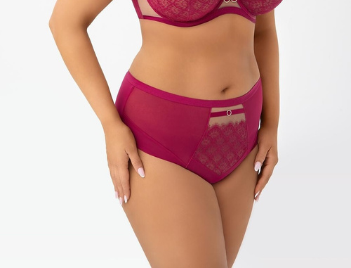 Slip donna F006 Dayana Gorsenia rosa vita alta tulle pizzo