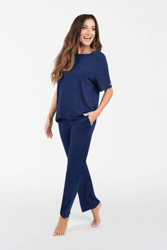 Akord Donna set manica corta, pantaloni lunghi Moda Italiana - blu navy